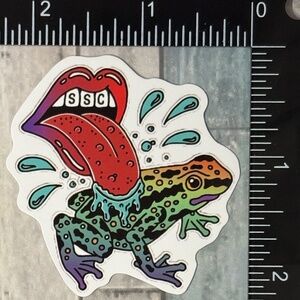 🌀10/$10🌀 Psychedelic Frog Reusable Waterproof Vinyl Sticker Decal
